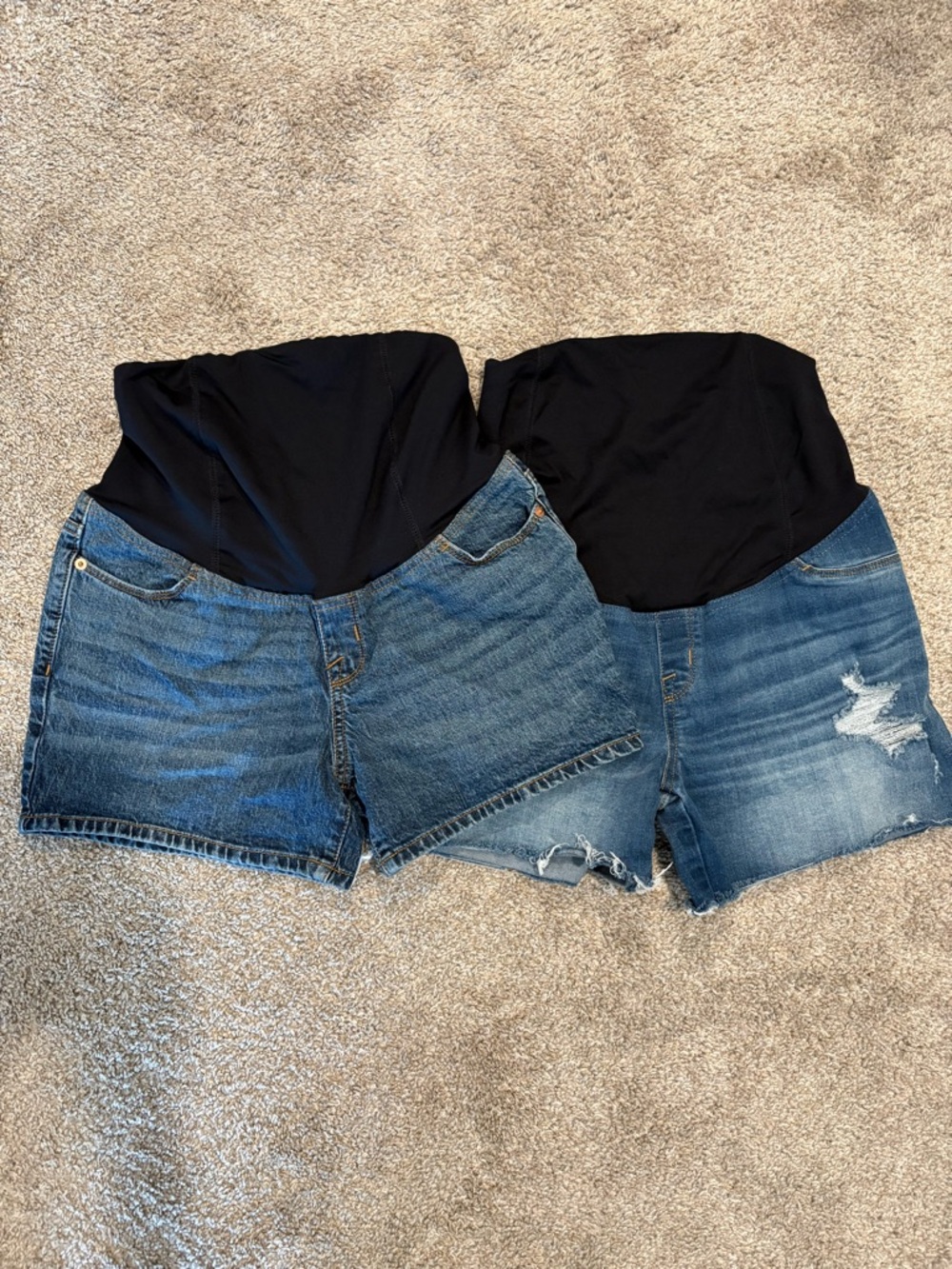 2 Pair Maternity Denim Shorts
